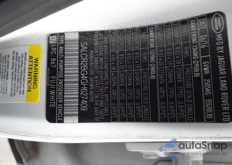 2016 Land Rover Discovery Sport Hse from USA, damaged, VIN SALCR2BG4GH627409